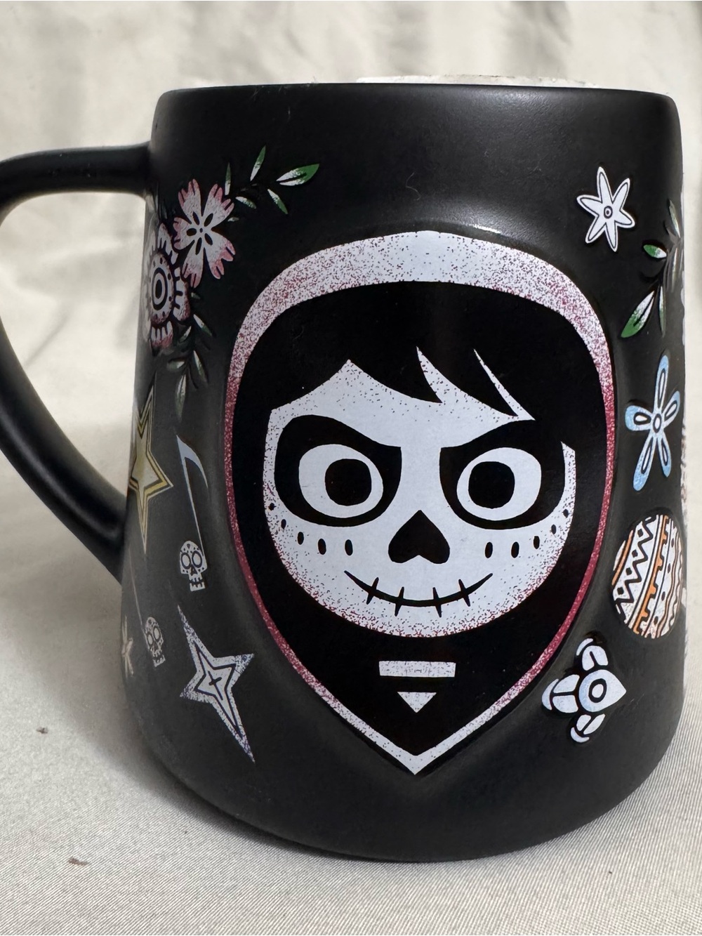 Disney Parks Pixar Coco Miguel Sugar Skull Matte Glaze 16oz Coffee Mug NEW